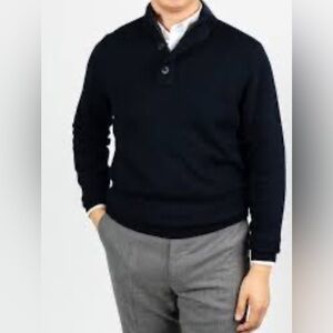 Alan Paine Barton Merino Wool 1/4 Zip Mock Neck Sweater